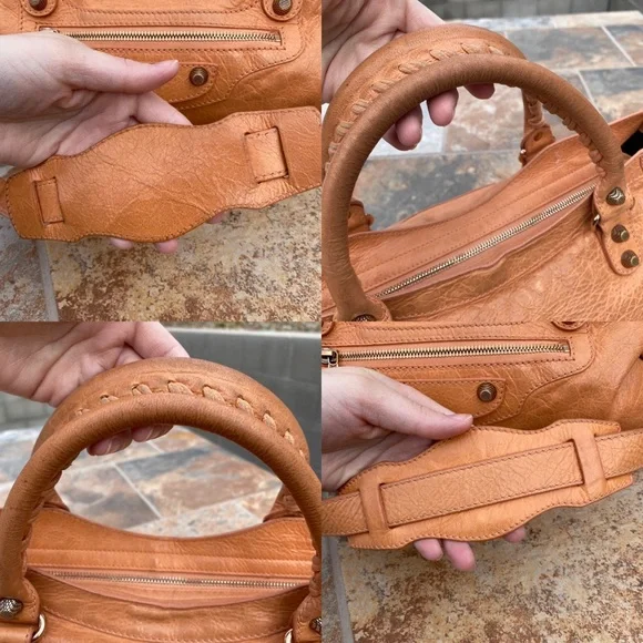 SOLD Balenciaga Rose Blush Leather Motorcycle Bag - Picture 7 of 16